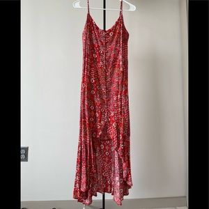 ABEL THE LABEL - Large - High Low Red Flower Print Dress - LightlyUsed - No tags